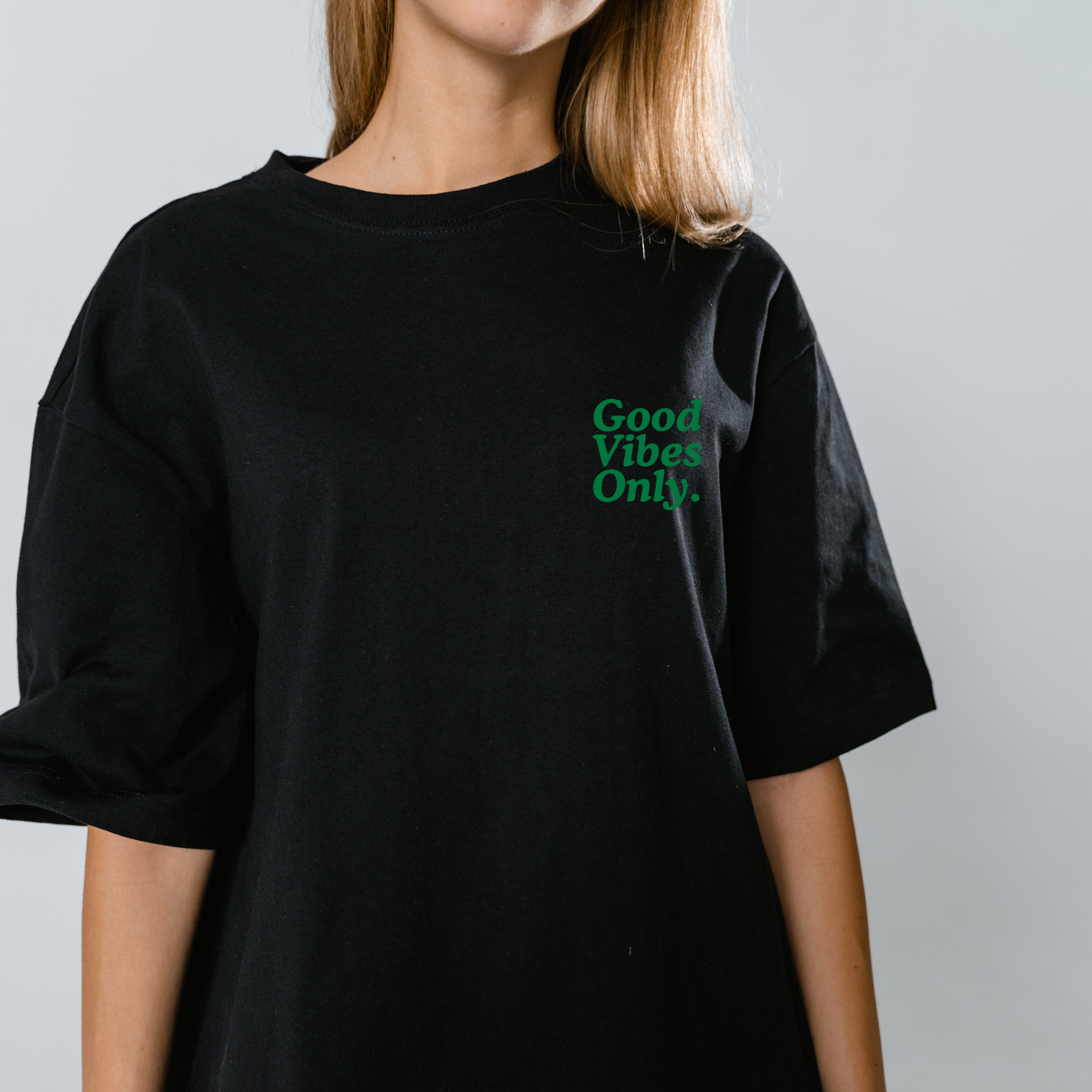 Good Vibes classic tee.