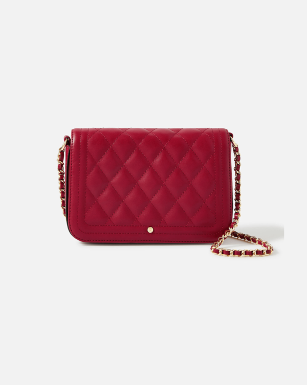 Quilted Chain Cross-body Bag Red