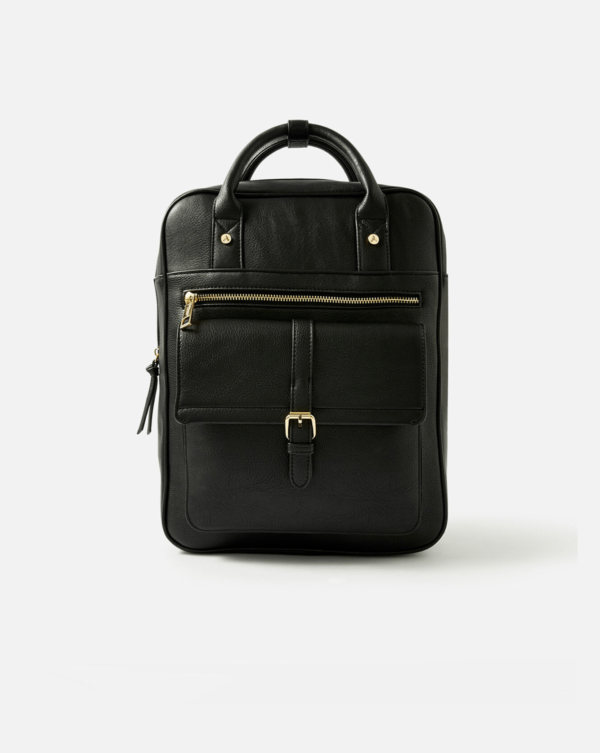 Double Handle Large Backpack Black